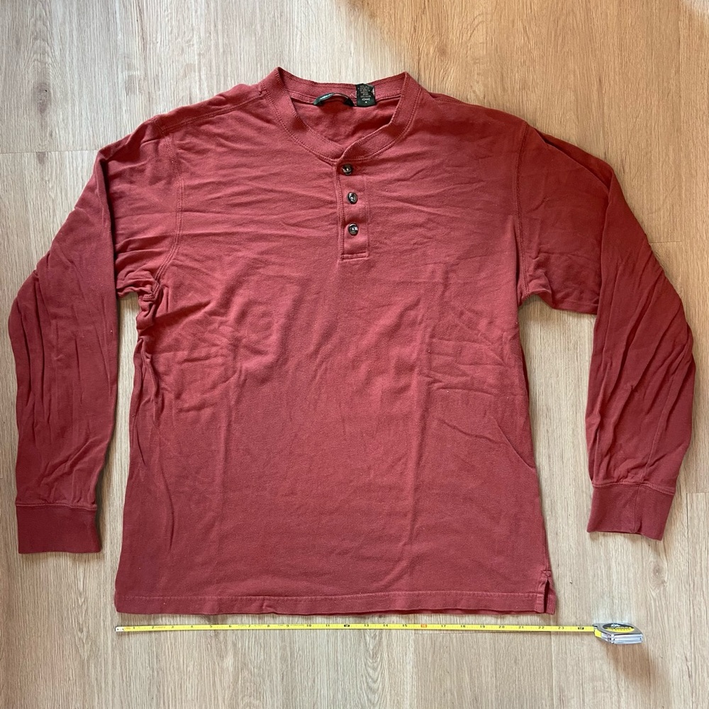 Eddie Bauer red orange Henley